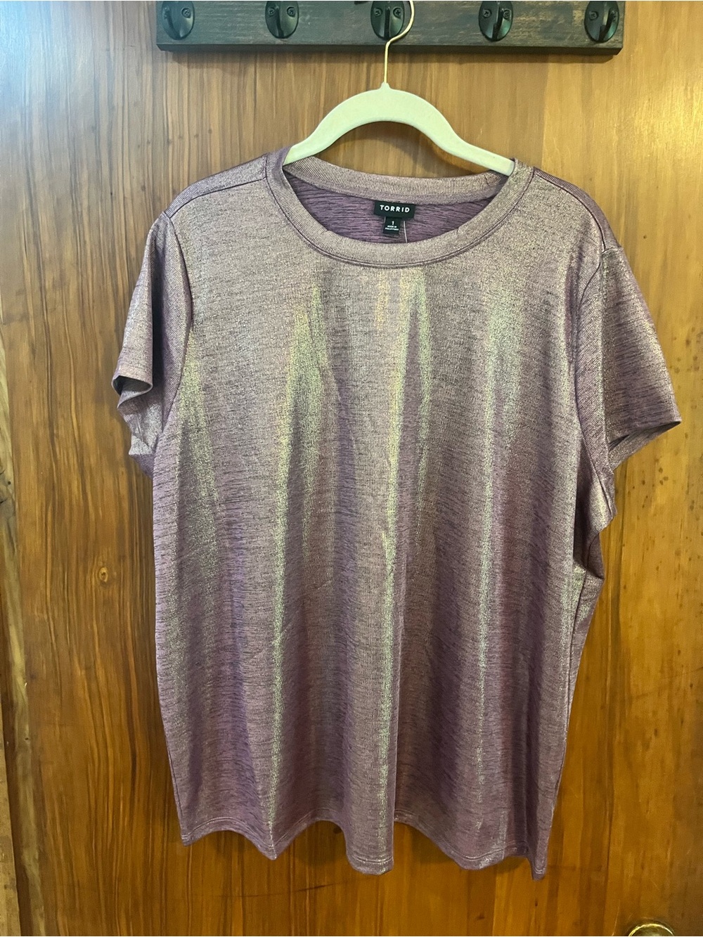torrid Metallic Lavender Short Sleeve Tee NWT 14-16